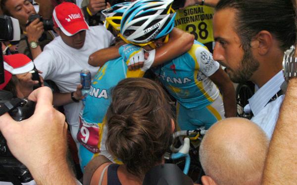 2010 Tour de France - Vinokourov and Contador After Stage 13 2010 Tour de France - Vinokourov and Contador After Stage 13